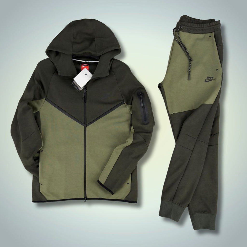 Nike Tech Fleece muška trenirka, tamno zelena - maslinasto zelena. Model 2024. Vrhunska kvaliteta