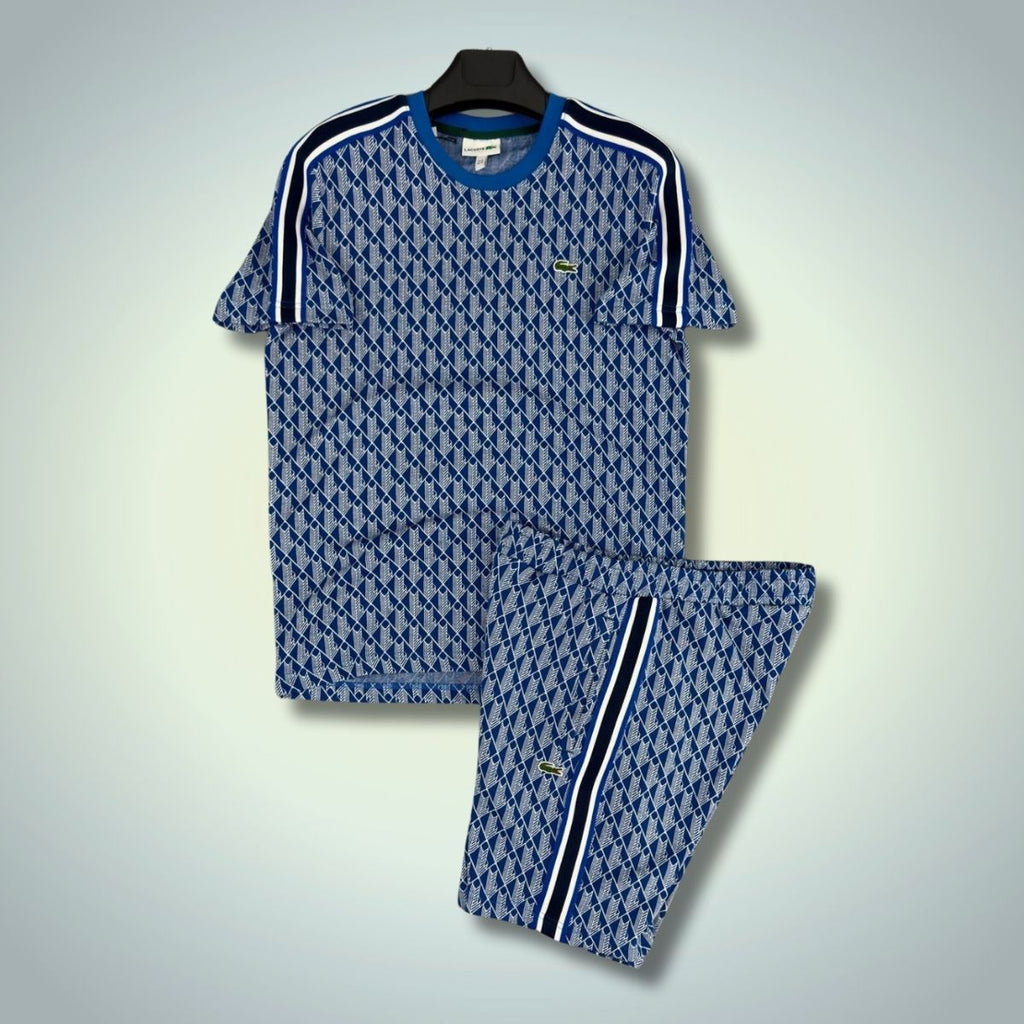 Lacoste muški set s kratkim hlačama, Jacquard Monogram, plavi. Vrhunska kvaliteta