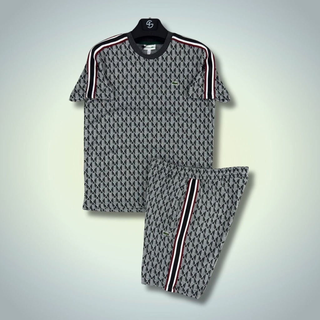 Lacoste muški set s kratkim hlačama, Jacquard Monogram, grafit. Vrhunska kvaliteta