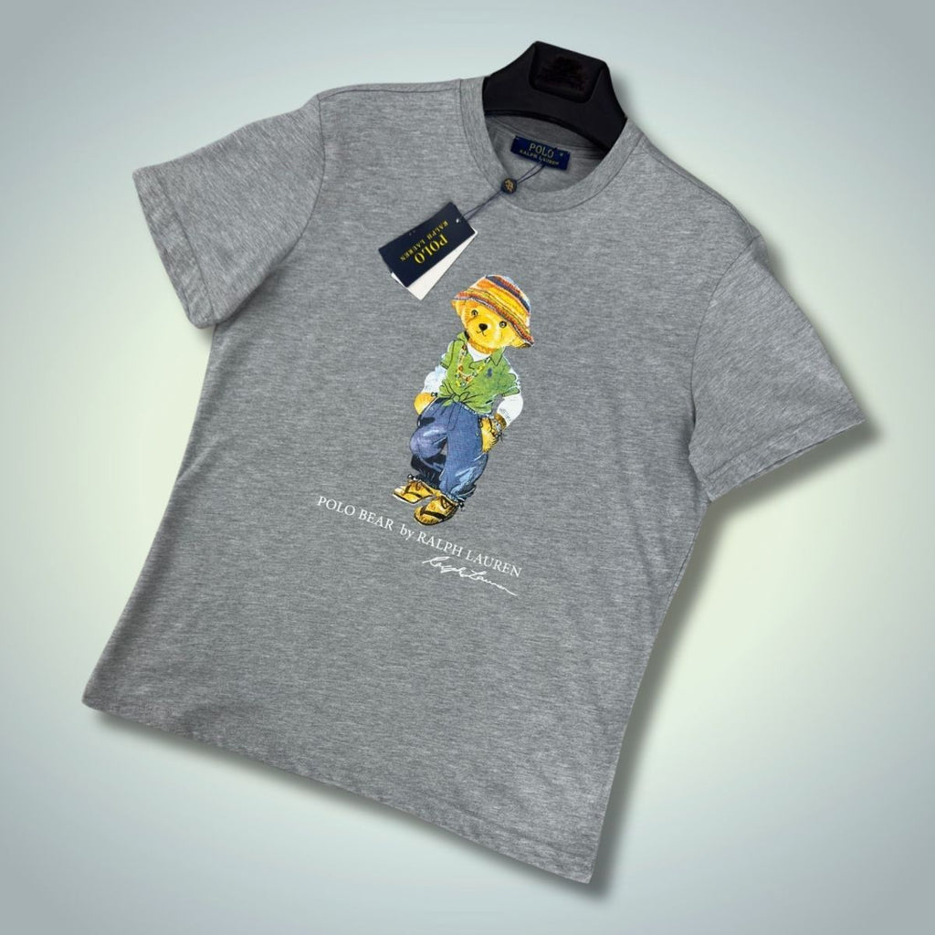 Ralph Lauren muška majica, print velikog medvjeda, klasična siva. Vrhunska kvaliteta