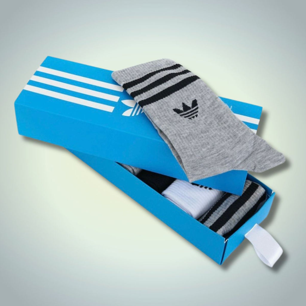 Adidas set od 6 muških dugih čarapa, 40-45. Crna, siva, bijela. Vrhunska kvaliteta