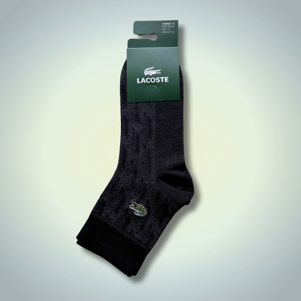 Lacoste muške čarape do gležnjeva, 40-44. Crni Jacquard. Vrhunska kvaliteta