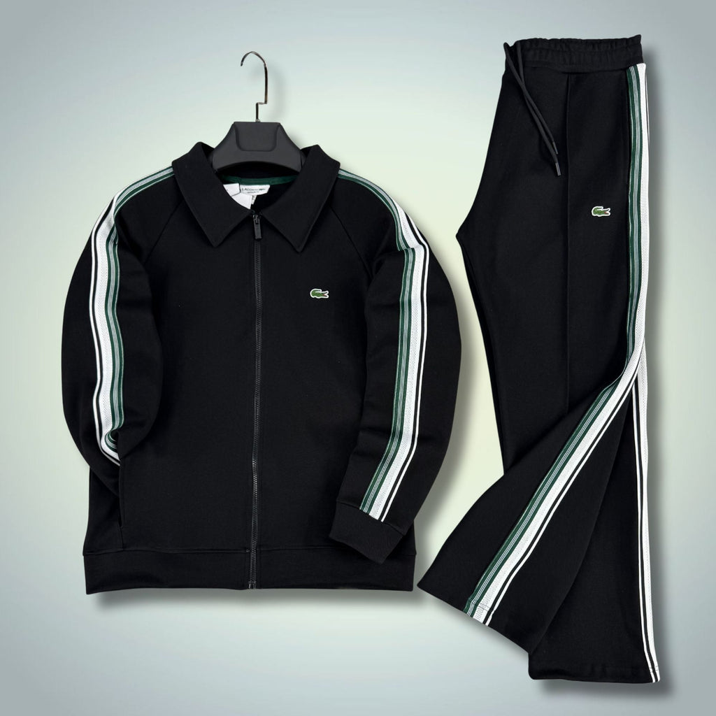 Lacoste muški trenirka, crna, sa prugom, Model 2026, Premium kvaliteta