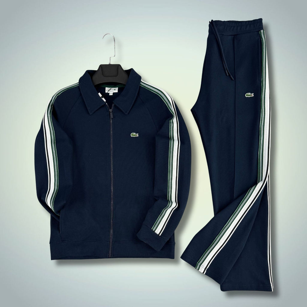 Lacoste muški trenirka, tamno plava, sa prugom, Model 2026, Premium kvaliteta