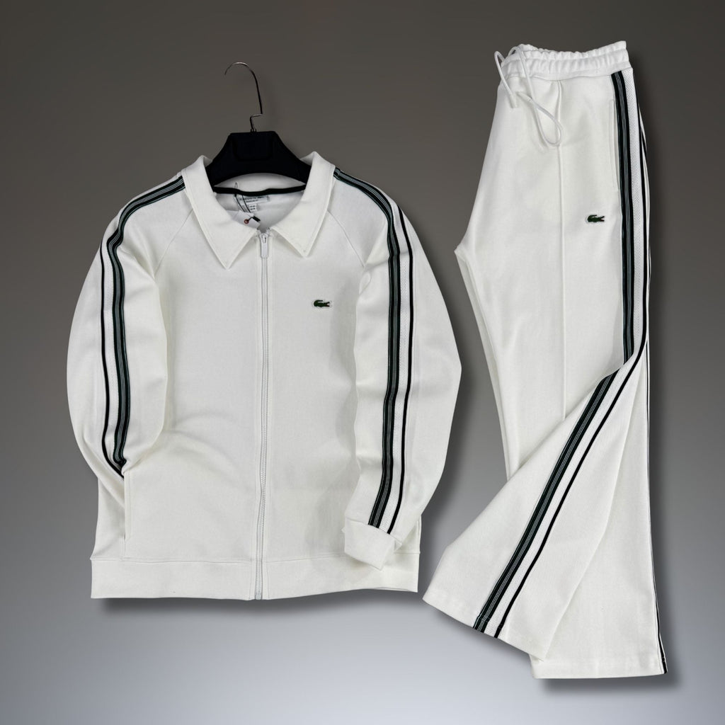 Lacoste muški trenirka, bijela, sa prugom, Model 2026, Premium kvaliteta