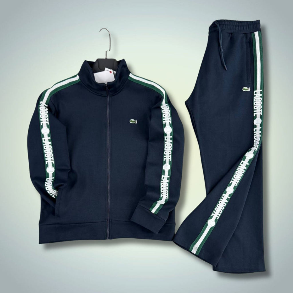 Lacoste muški trenirka, tamno plava, s teniskom prugom, Premium kvaliteta