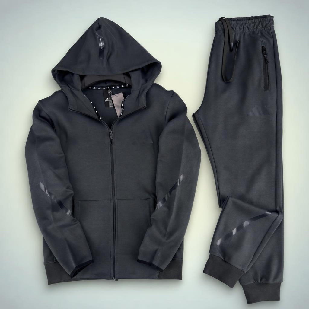 Adidas muška sportska trenirka s kapuljačom, 2025, grafitna. Premium kvaliteta