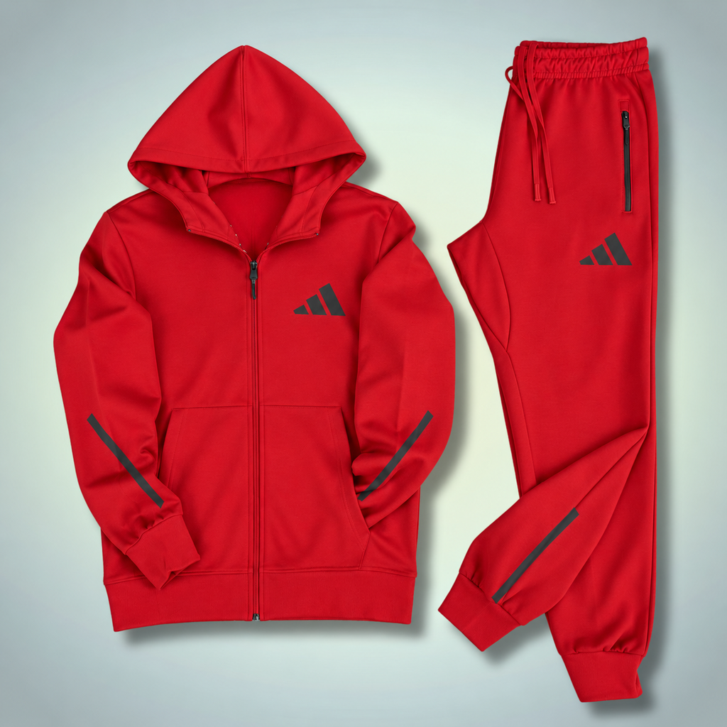 Adidas muška sportska trenirka s kapuljačom, 2025, crvena. Premium kvaliteta