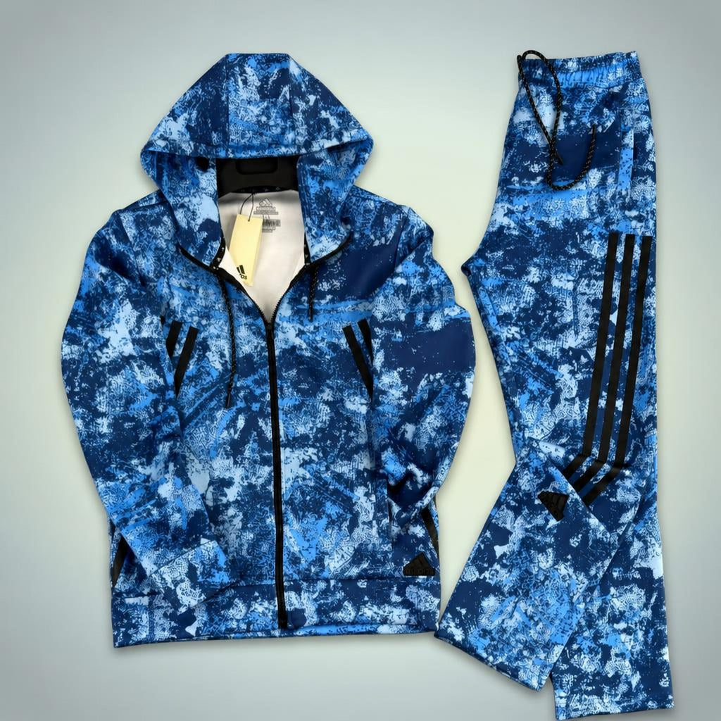 Adidas muška sportska trenirka, kamuflažni uzorak, plava. Premium kvaliteta