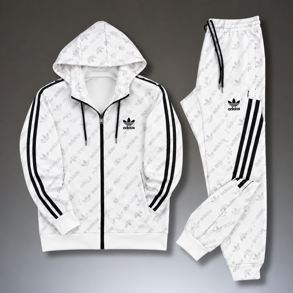 Adidas muška sportska trenirka, monogram, bijela. Premium kvaliteta