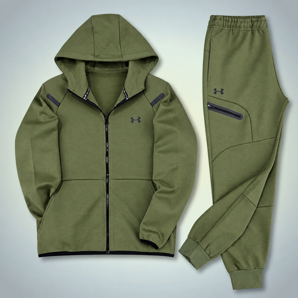 Under Armour muška sportska trenirka s reflektirajućim detaljima, maslinasto zelena. Premium kvaliteta