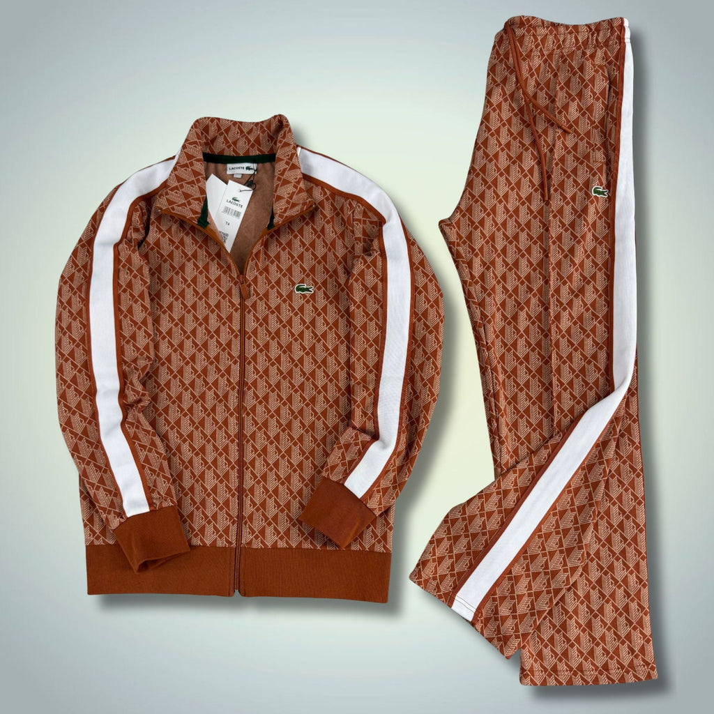 Lacoste muška trenirka, Jacquard Monogram, bež. Model 2025. Vrhunska kvaliteta