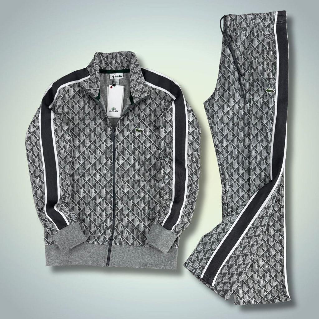 Lacoste muška trenirka, Jacquard Monogram, grafitna. Model 2025. Vrhunska kvaliteta