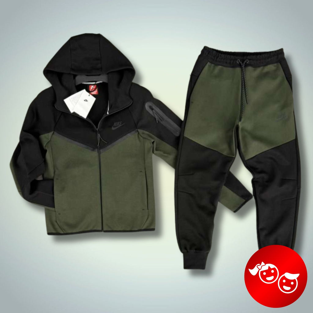 Nike Tech Fleece Dječji Sportski Set 2024. Tamno Zeleni - Maslinasto Zeleni