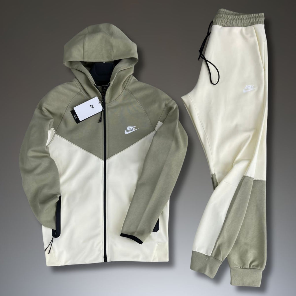 Nike Tech Fleece muška trenirka, maslinasto zelena i bež. Model 2023. Vrhunska kvaliteta