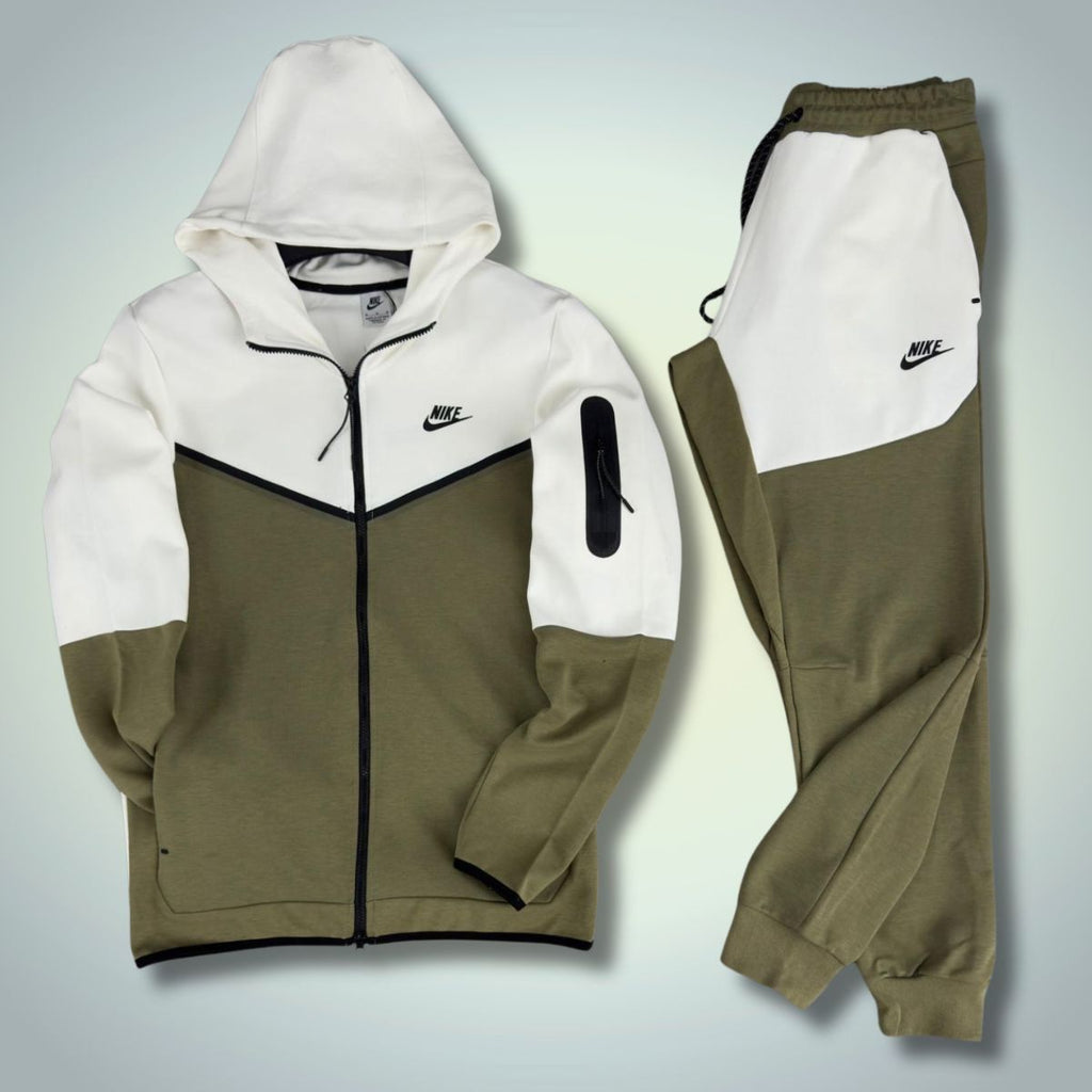 Nike Tech Fleece muška trenirka, maslinasto zeleno - bijela. Vrhunska kvaliteta