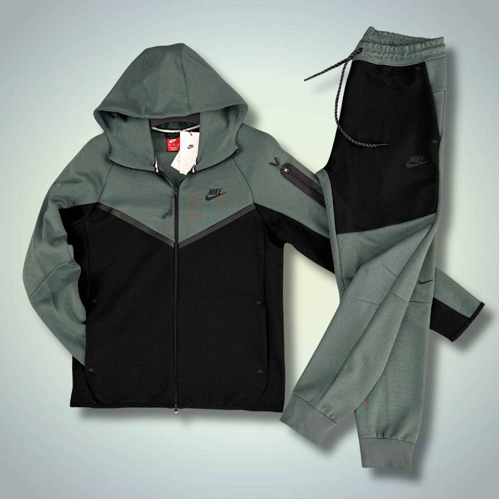 Nike muška trenirka Tech Fleece, kaduljasto zelena i crna. Model 2024. Vrhunska kvaliteta
