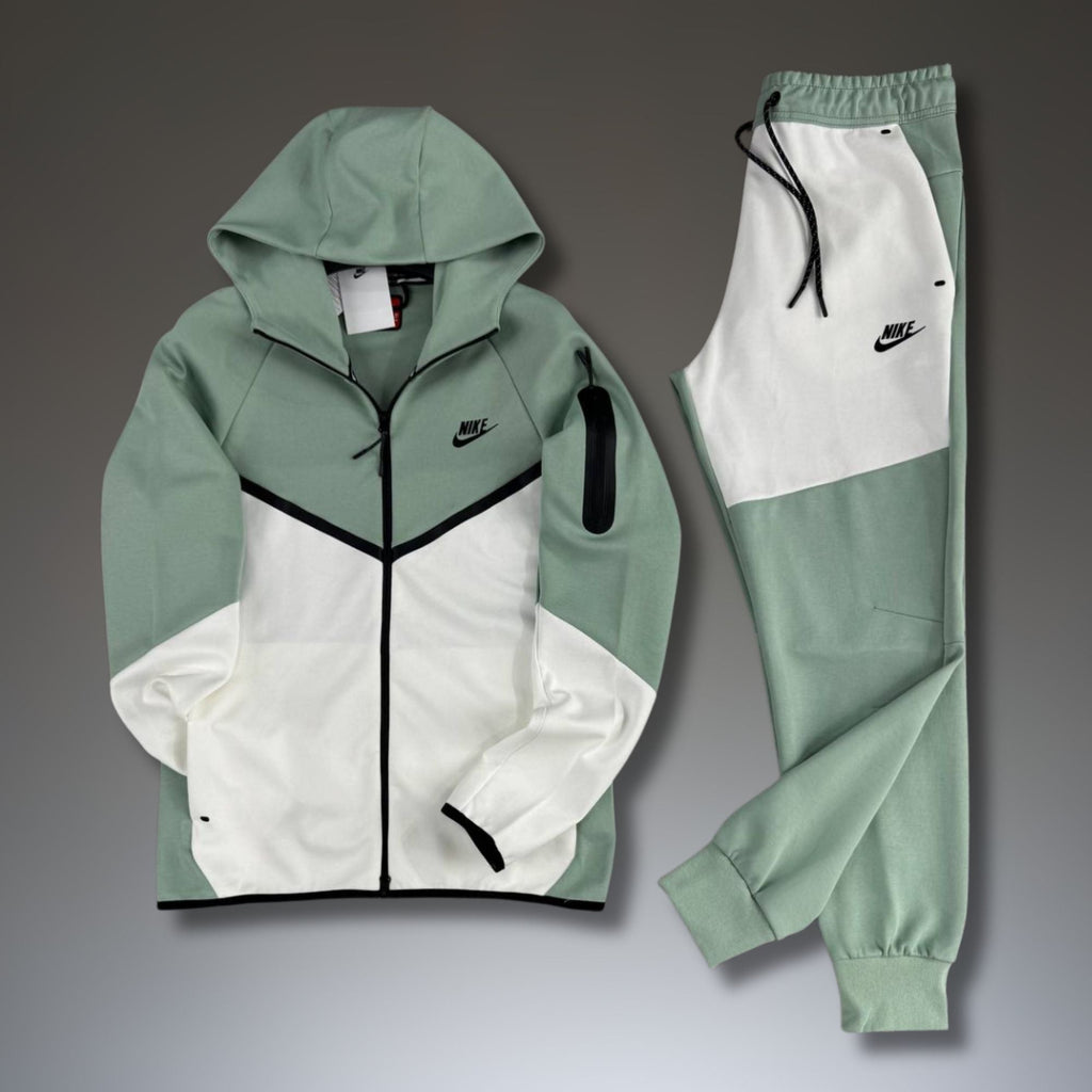 Nike Tech Fleece muški trenirka, bijelo-menta, Model 2024, Premium kvaliteta
