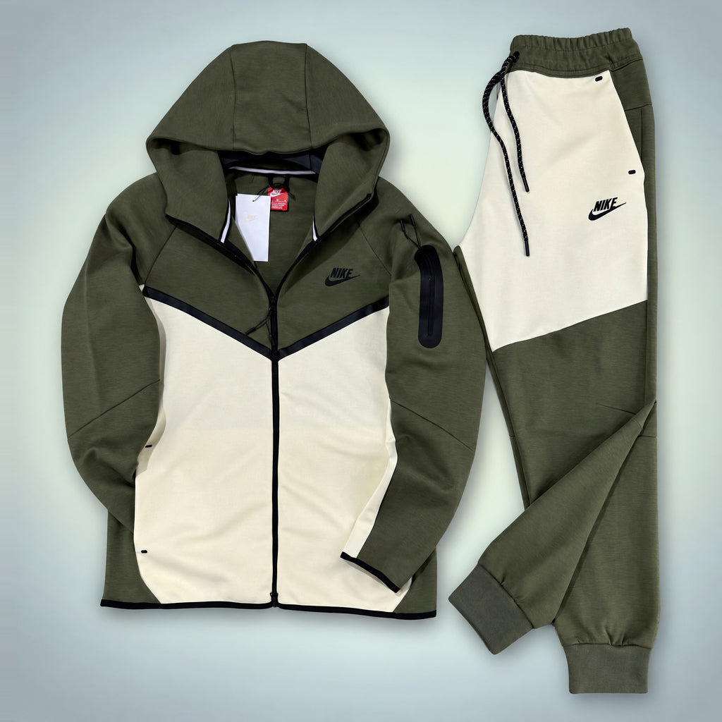 Nike Tech Fleece Muška Trenirka. Maslinasto zelena / Bež