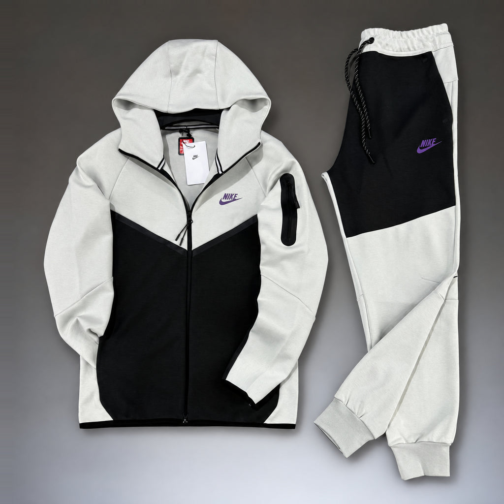 Nike Tech Fleece Muška Trenirka. Crna / Svijetlosiva