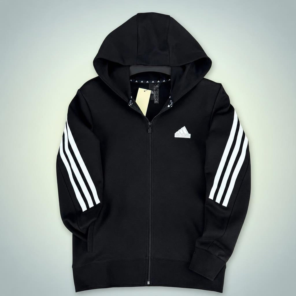 Adidas muški hoodie s kapuljačom, tri pruge, crna. Premium kvaliteta
