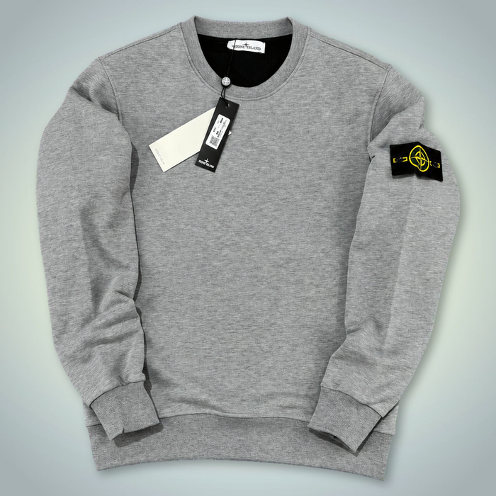 SI muški hoodie s okruglim izrezom, klasična siva. Premium kvaliteta