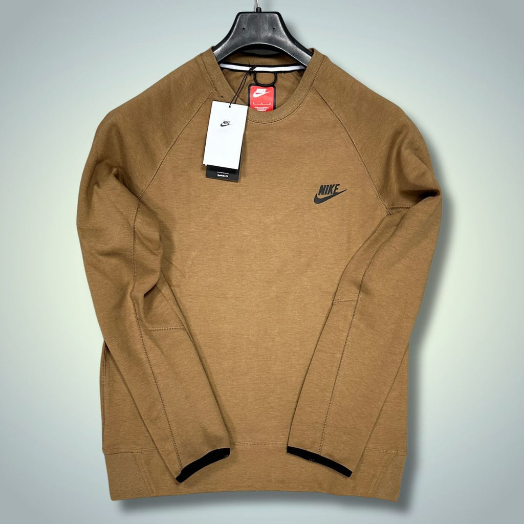 Nike Tech Fleece majica, "Men's crew", smeđa. Vrhunska kvaliteta