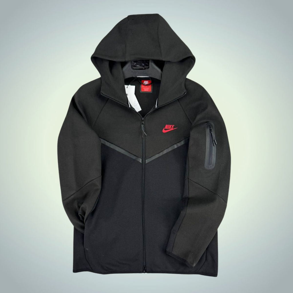 Nike muška majica Tech Fleece, crveni logo, grafit i crna. Model 2024. Vrhunska kvaliteta