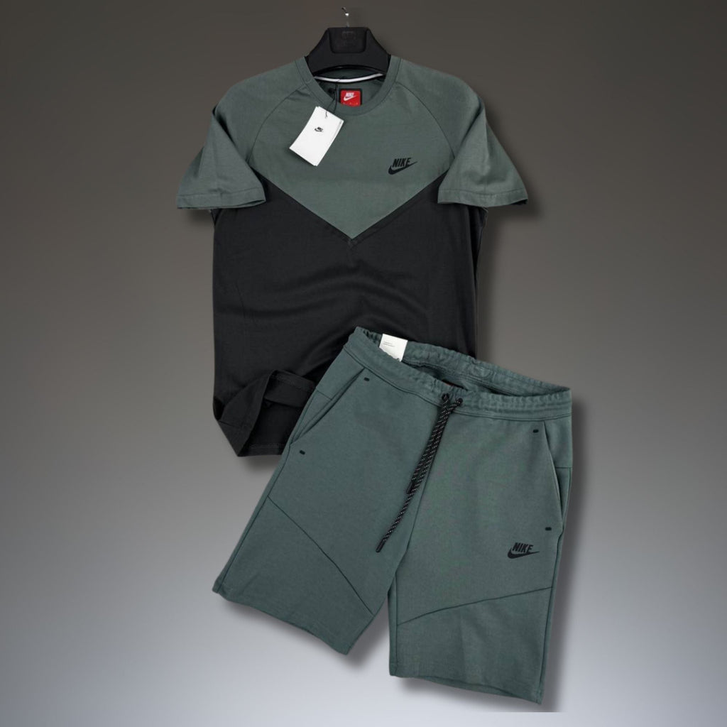 Nike Tech Fleece muški kratki sportski komplet, vrtno zeleni-crni. Premium kvaliteta