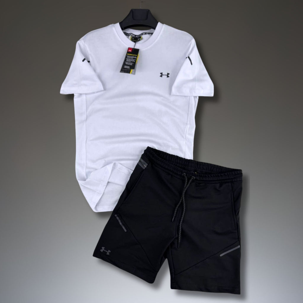 Under Armour muški kratki sportski komplet, bijelo-crni. Premium kvaliteta