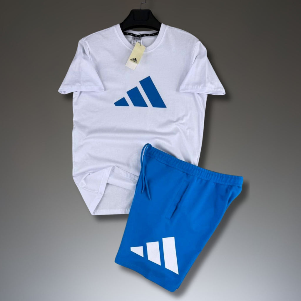Adidas muški kratki sportski komplet, bijelo-plavi. Premium kvaliteta