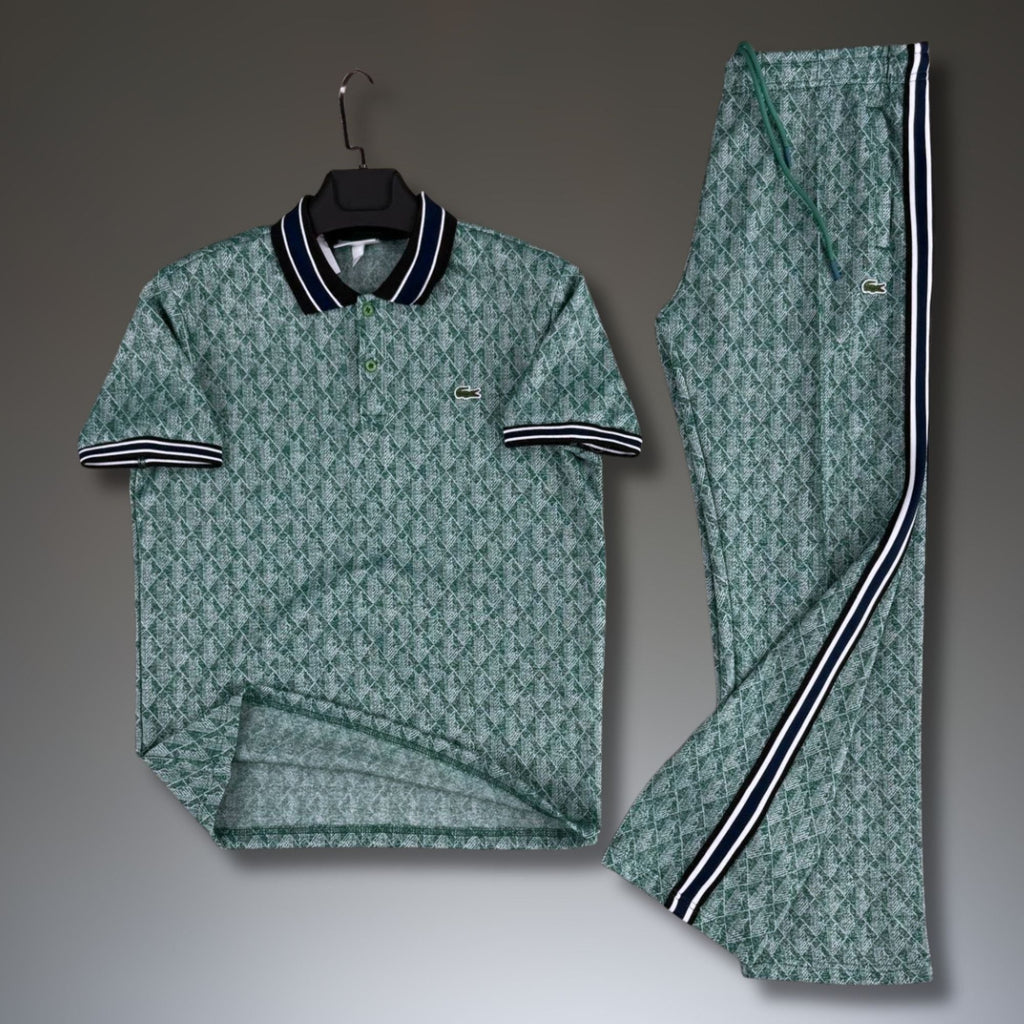 Lacoste muški ljetni sportski komplet, Jacquard polo, zeleni. Premium kvaliteta