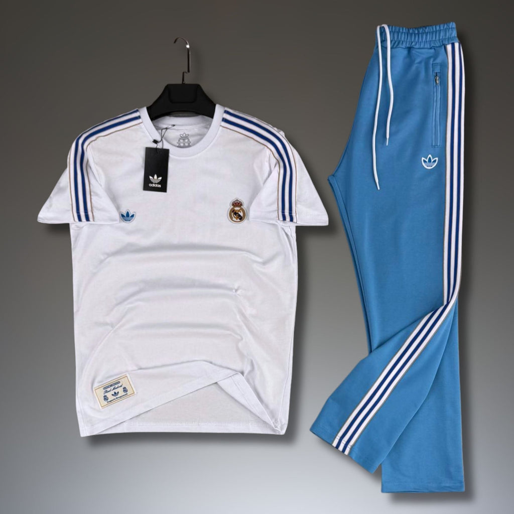 Adidas muški ljetni sportski komplet, bijelo-plavi. Real Madrid. Premium kvaliteta