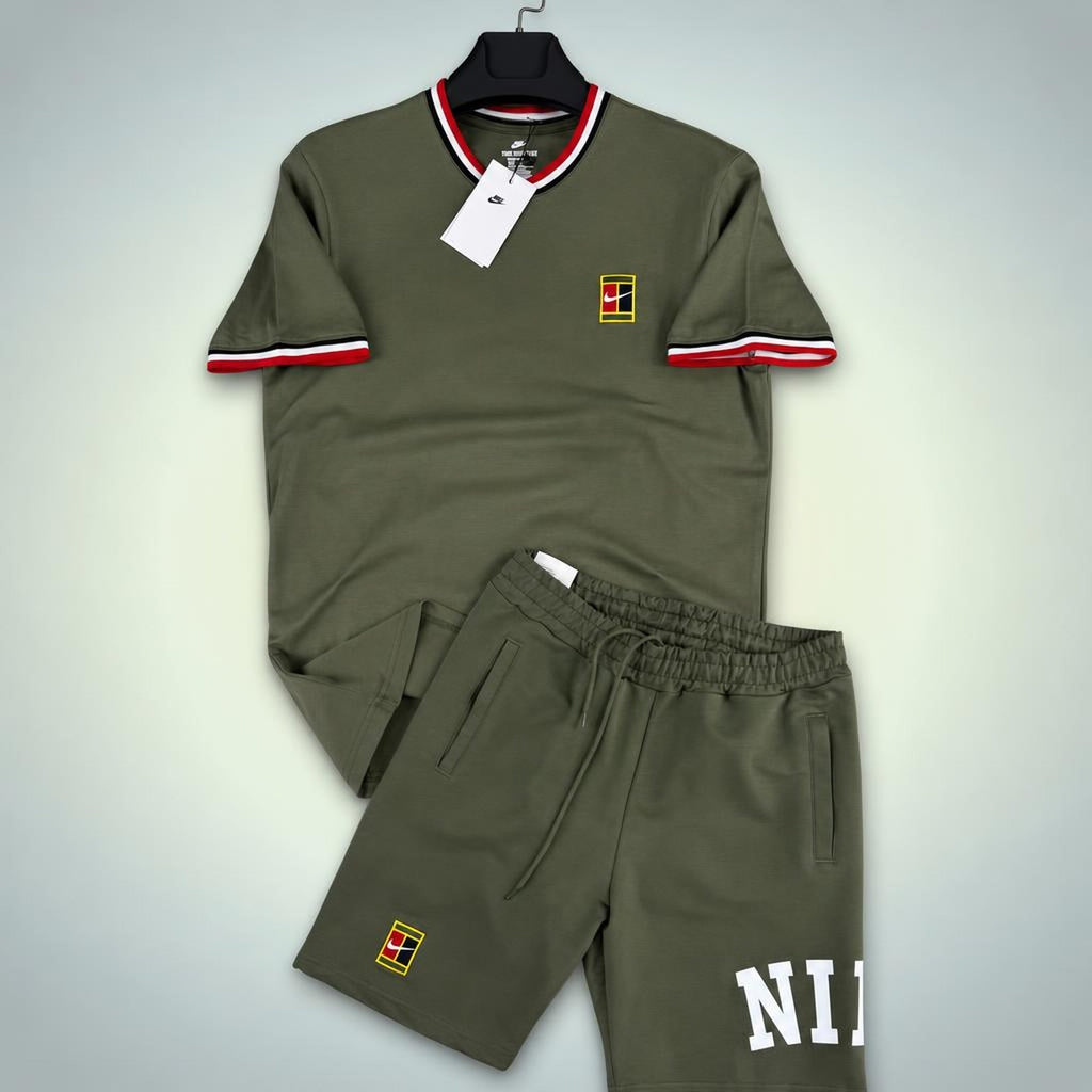 Nike Tennis muški kratki sportski komplet, maslinasto zelena. Premium kvaliteta