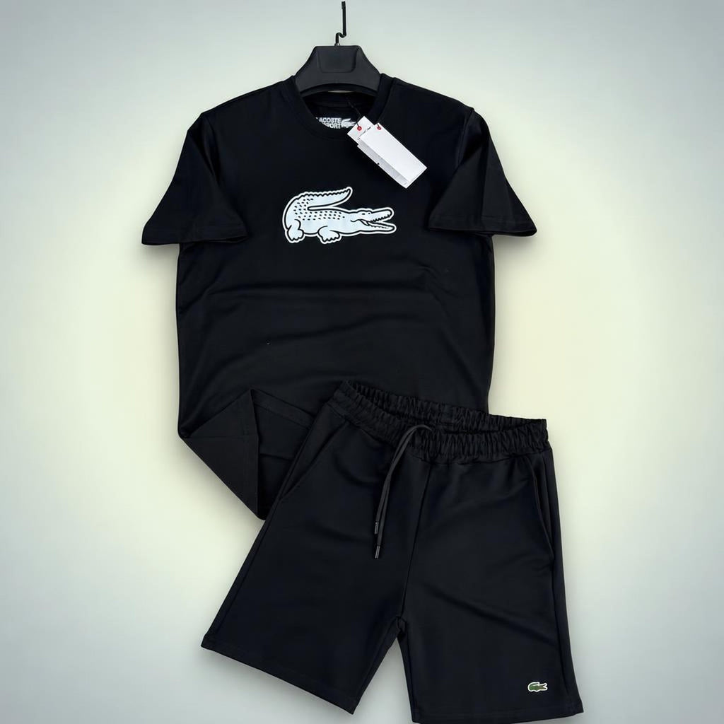 Lacoste Big Logo muški kratki sportski komplet, crna. Premium kvaliteta