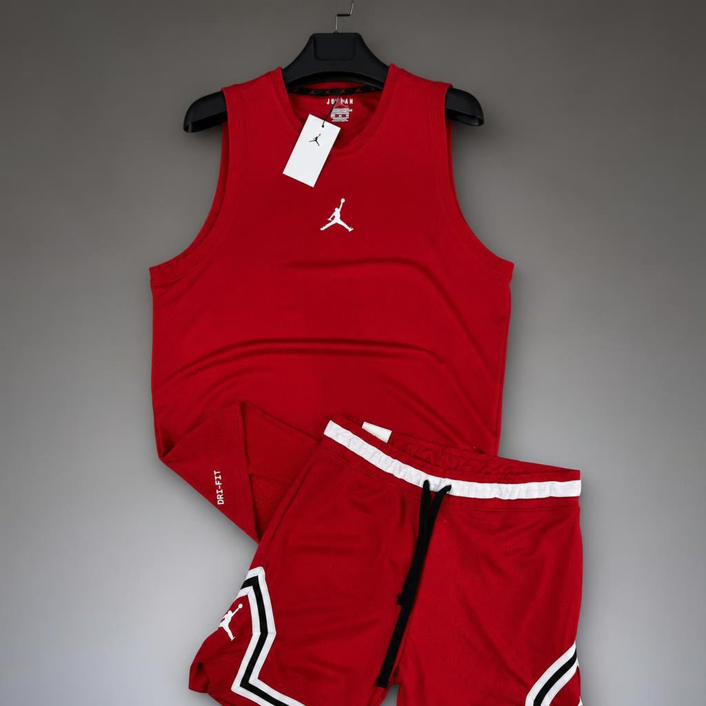 Jordan muški kratki sportski komplet s potkošuljom, Crvena. Dri-Fit. Premium kvaliteta