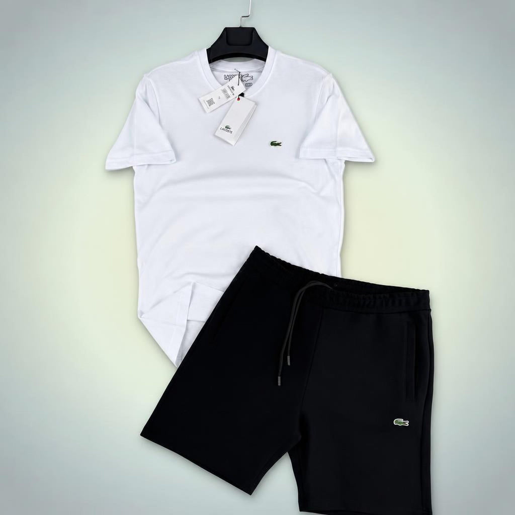 Lacoste Classic muški kratki sportski komplet, bijelo-crna. Premium kvaliteta