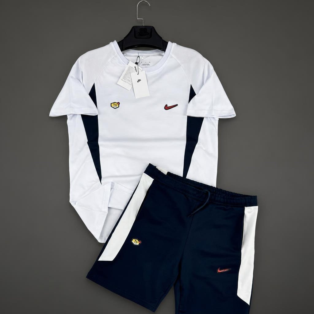 Nike TN muški kratki sportski komplet, bijelo-tamnoplava. Premium kvaliteta