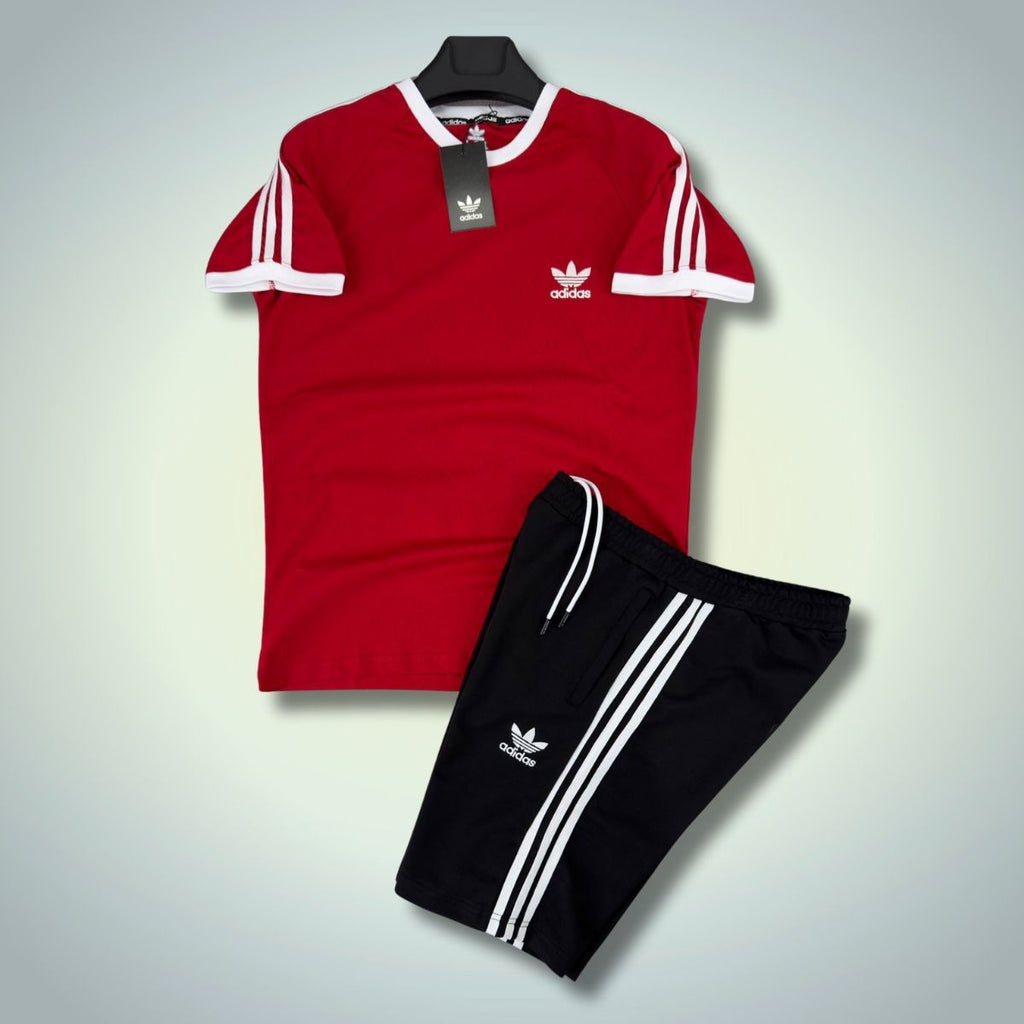 Adidas muški set s kratkim hlačama, Crveno - Crni Premium kvaliteta