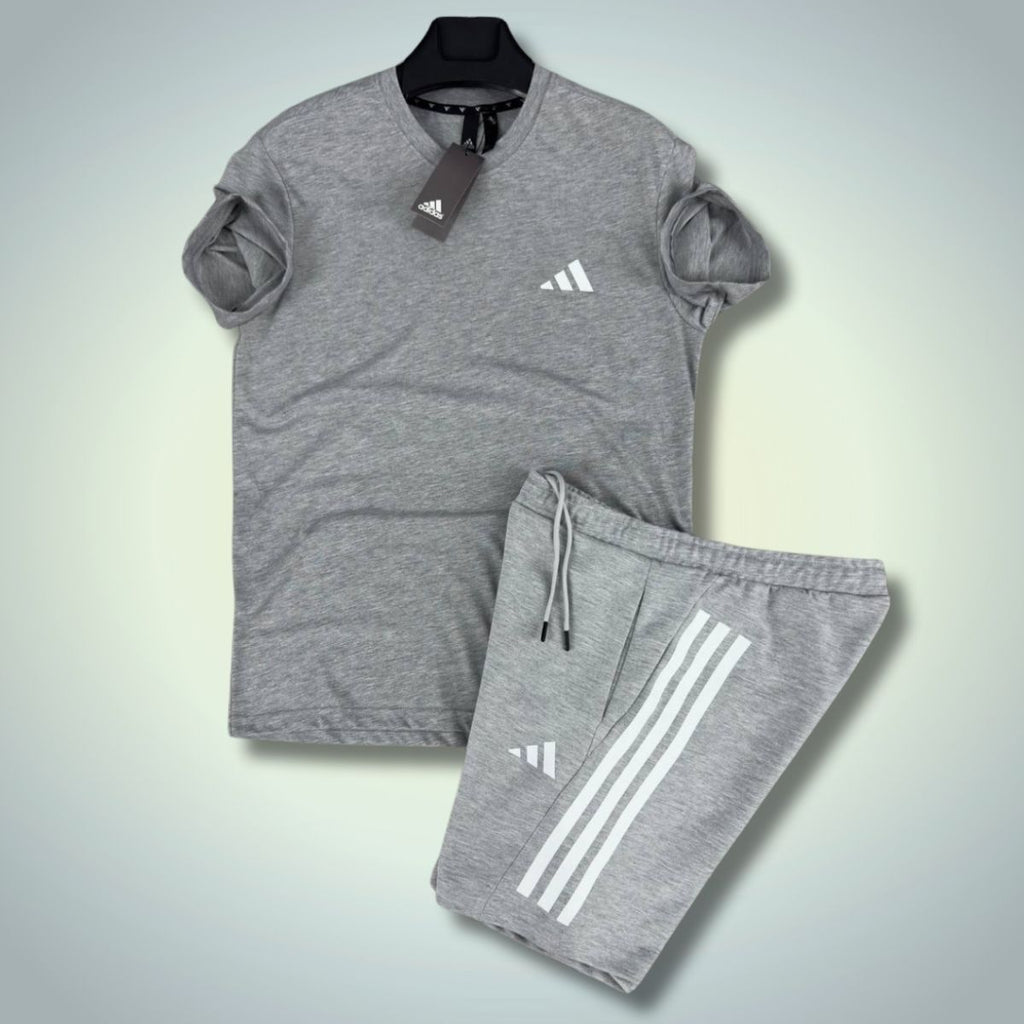 Adidas muški set s kratkim hlačama, Basic, klasično siva. Premium kvaliteta