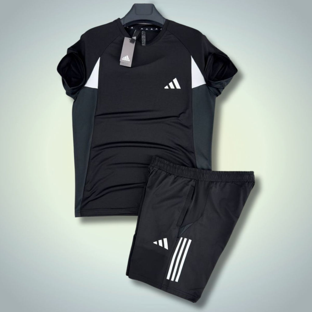 Adidas muški sportski set s kratkim hlačama, crna. Premium kvaliteta