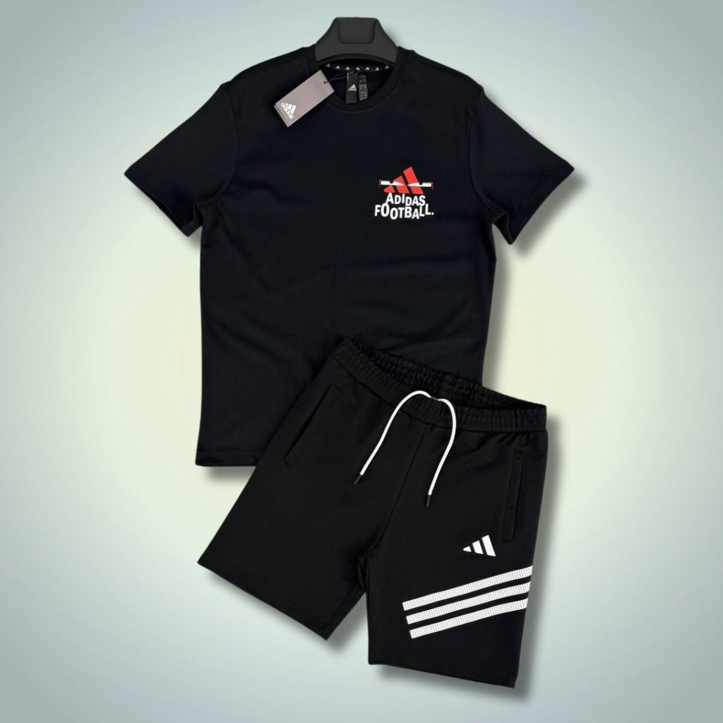 Adidas muški set s kratkim hlačama, Football, Crni. Vrhunska kvaliteta