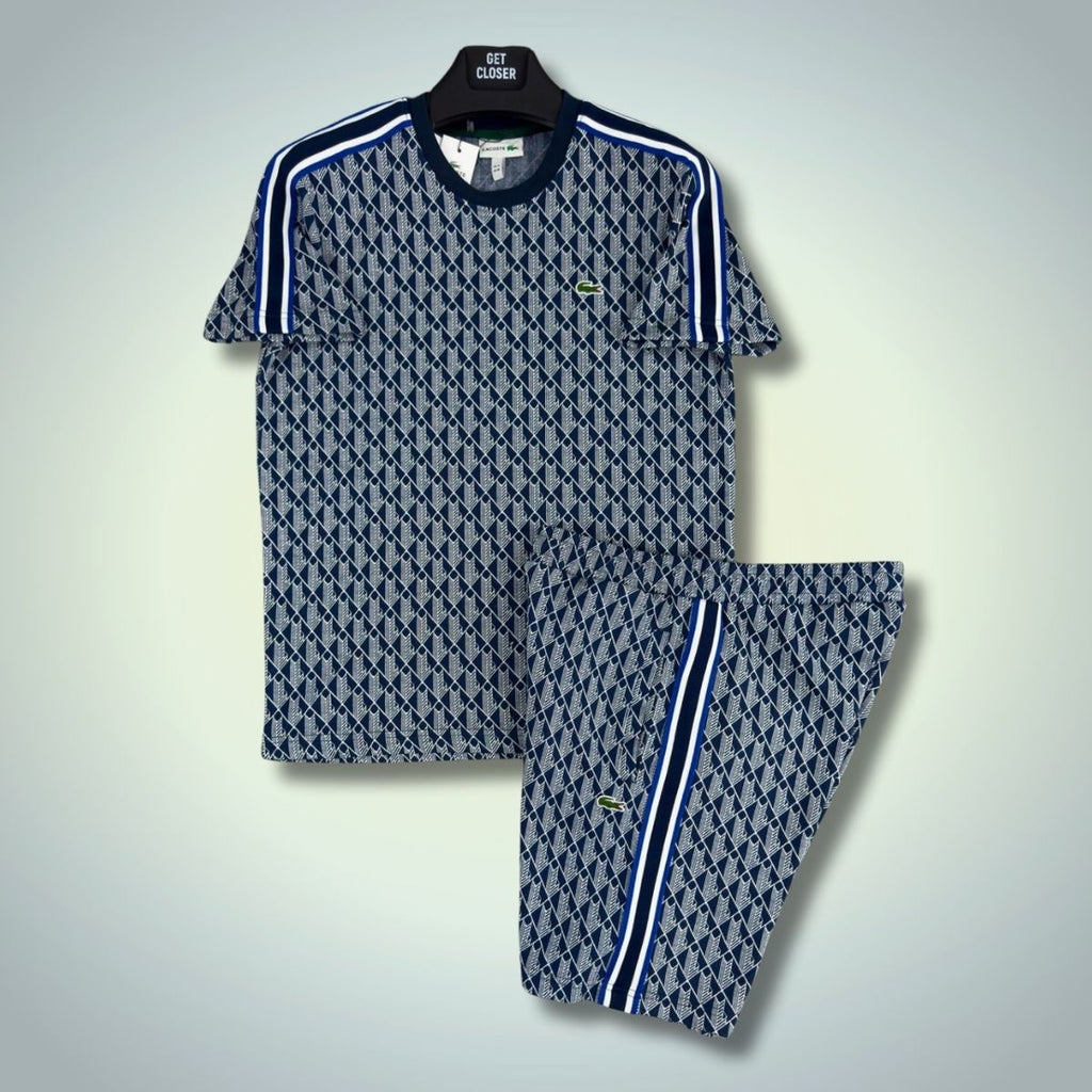 Lacoste muški set s kratkim hlačama, Jacquard Monogram, tamno plava. Vrhunska kvaliteta