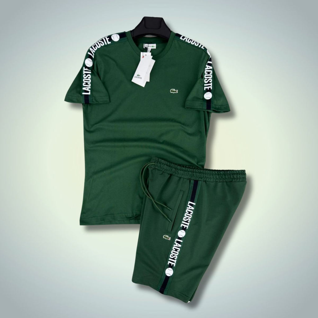 Lacoste muški set s kratkim hlačama, Traka s logotipom, zelena. Premium kvalitete