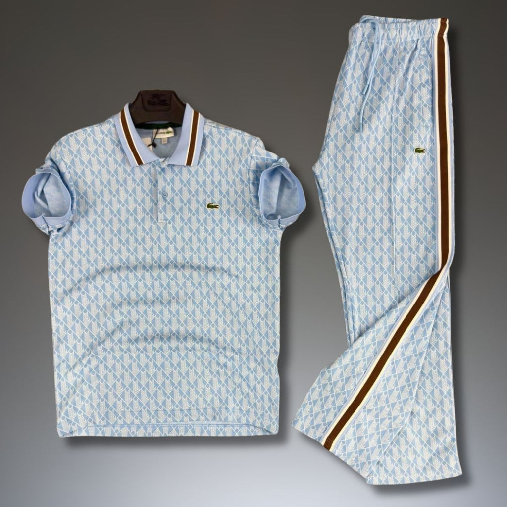 Lacoste muški ljetni set, Jacquard polo, svijetloplava. Vrhunska kvaliteta