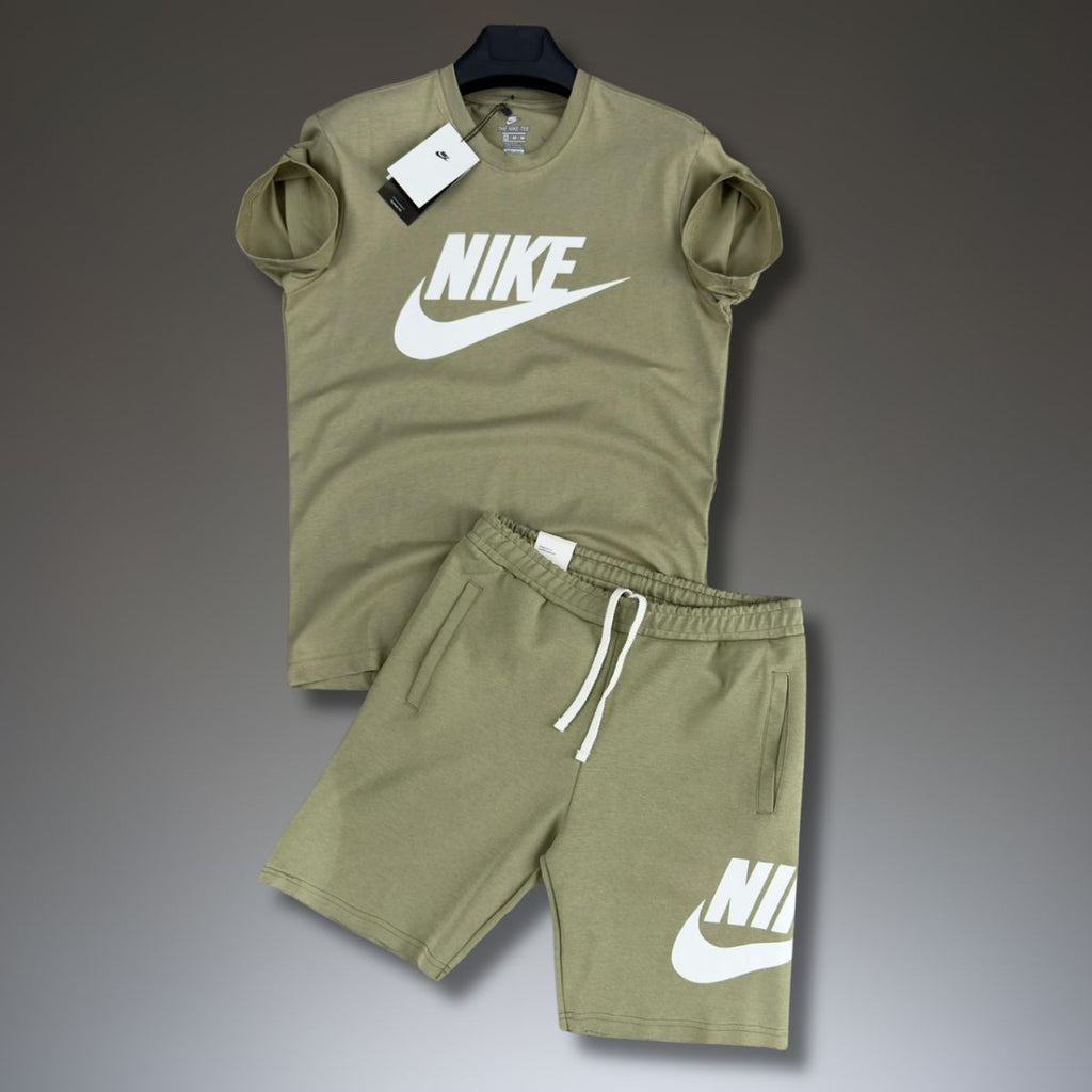 Nike muški set s kratkim hlačama, maslinasto zelene. Factory outlet