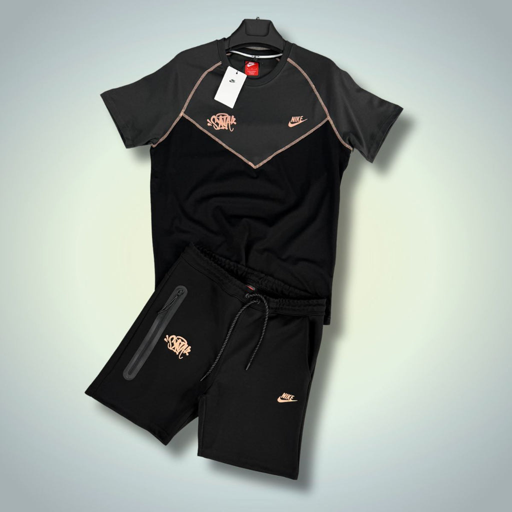 Nike x Syna World Tech Fleece muški set s kratkim hlačama, crno-grafitna boja. Vrhunska kvaliteta