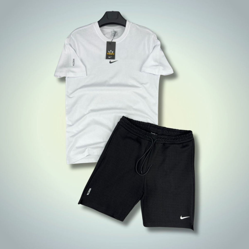Nike Nocta muški set sa kratkim hlačama, bijelo - crni. Vrhunska kvaliteta