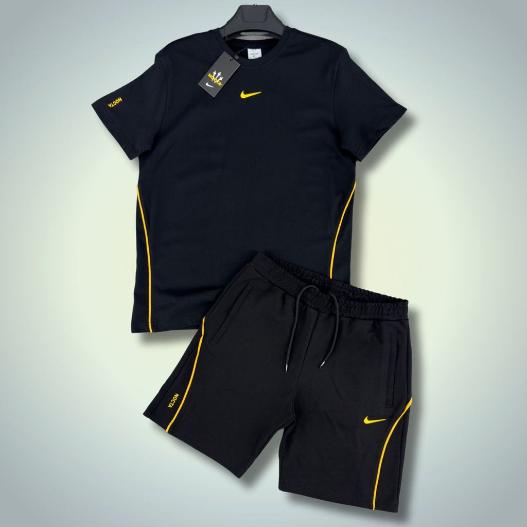 Nike Nocta muški set s kratkim hlačama, crno - žuta. Premium kvaliteta