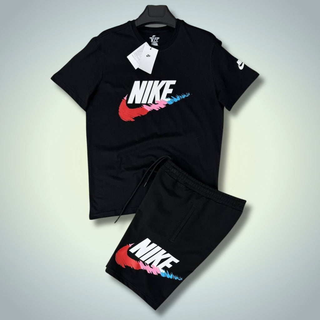 Nike muški set s kratkim hlačama, Veliki klasični logo, crni. Premium kvaliteta